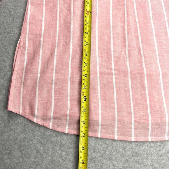 G by Giuliana Shirt Womens Small Pink Striped Button Front Casual Soft Everyday - Picture 9 of 16